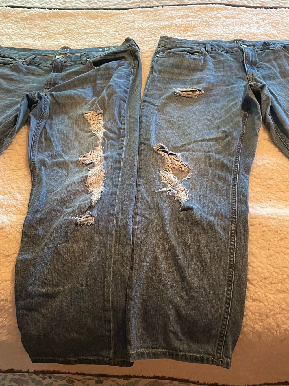 a.n.a Distressed skinny boyfriend crop Blue Jean lot of 2. Size 12